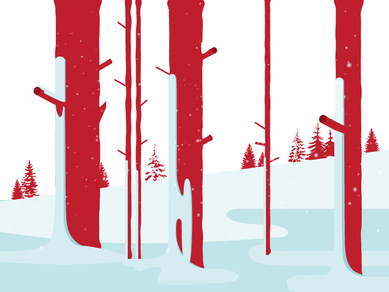 树林 红色 人物 滑雪