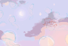 水母 动画 天空 夕阳