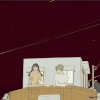 卡通 女孩 男孩 流星