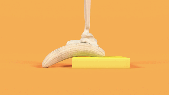 香蕉 艺术 奶油 融化 剥皮香蕉 香蕉泥