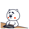 小熊 写字 思考 馋啤酒