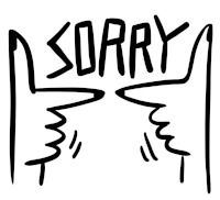 SORRY 手势 字母 黑白 搞怪