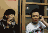 男子 抽烟 烟圈 搞笑