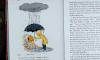 动漫 下雨 打伞 书本 小熊