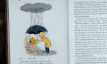 动漫 下雨 打伞 书本 小熊