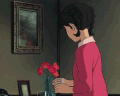 女孩 花 室内