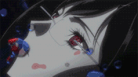 水滴 红色 闭眼 少女