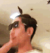 搞笑 小辫子 墨镜
