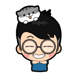 卡通 男孩 眼镜 猫咪