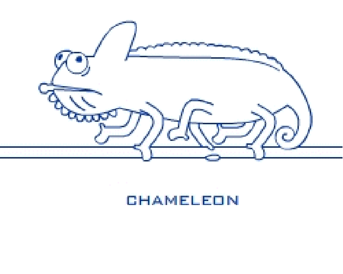 chameleon 可爱 卡通 行走 呆萌