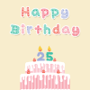 25岁 生日快乐 生日蛋糕 许愿 蜡烛