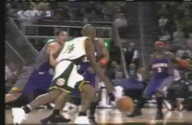 雷阿伦 NBA 篮球 凯尔特人 超音速 突破 对抗 抛射 肌肉男神 激烈对抗 劲爆体育