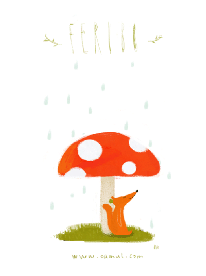 雨伞   蘑菇    动画    卡通