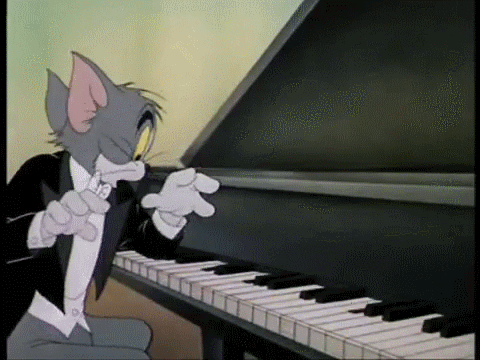 猫和老鼠 弹钢琴 惊慌 可怜 tom and jerry