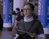 叶青 美女 眼镜 握拳 加油