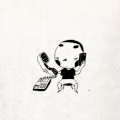 萌娃 打电话 黑白 动漫