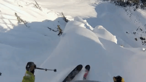 滑雪 俯视 雪谷 户外运动 酷 勇敢 skiing