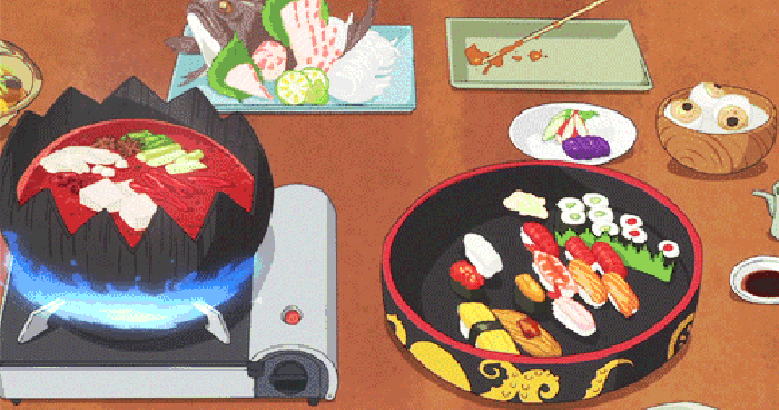 卡通 美食 火苗 寿司
