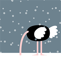 圣诞节 圣诞老人 一头栽进雪里 鸵鸟