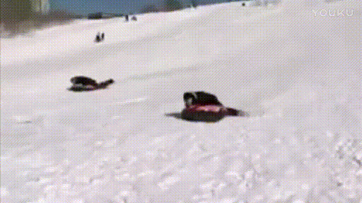 雪地 滑雪 搞笑 二货
