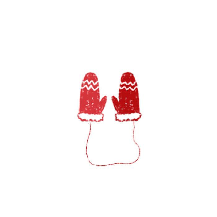 棉手套 一双 红色 相连