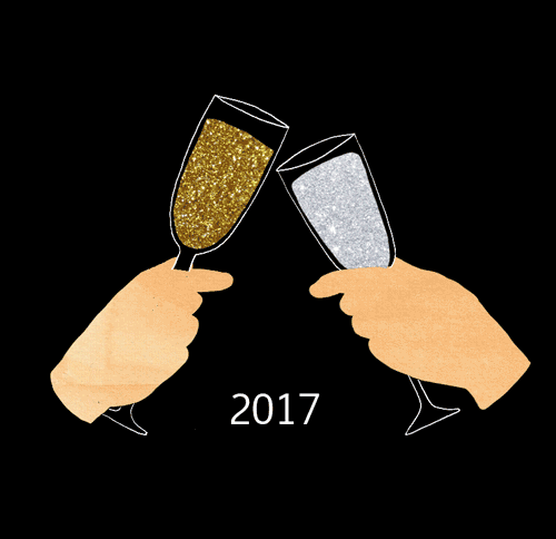 2017 干杯 金色 银色 酒杯