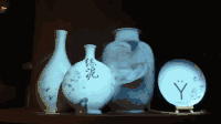 瓶子 金鱼 青花瓷 创意