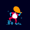 插画 跳舞 开心 可爱 创意