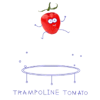 番茄 蹦床 跳 可爱