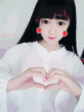 美女 长发 微笑 爱心