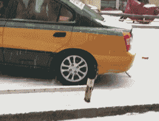 出租车 下雪天 地上太滑 省油了