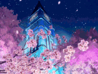 房屋 落花 蓝天 花瓣