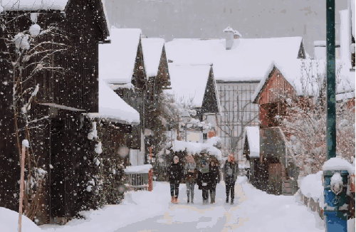 下雪 别墅 城镇 旅游 纪录片 阿尔卑斯山脉 风景