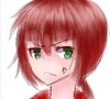 少女 严肃 面无表情 红头发