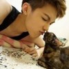 非主流文字版情侣个性头像 男孩 猫咪 亲吻