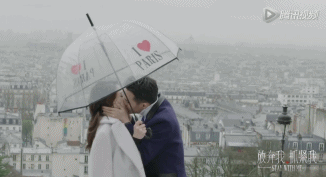 雨伞 唯美 拥吻