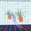 鬼、骨架、植物、网格走廊