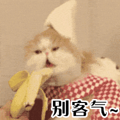别客气 吃香蕉 猫咪 呆萌