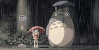 龙猫 萌娃 下雨 雨伞