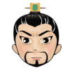 胡须男 古代 微笑 发髻