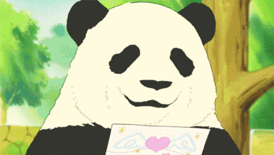 熊猫 大笑 开心 我恋爱了