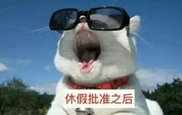 喵星人 墨镜 大笑 搞笑 休假批准之后