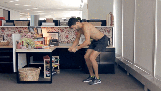 帅哥 办公室 锻炼 健身