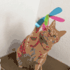 猫咪 可爱 呆萌 竹蜻蜓 玩耍