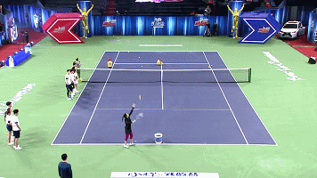 来吧冠军 孙杨 比赛 打网球 神同步 搞笑 贾乃亮