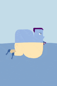 卡通 游泳 可爱 萌宠