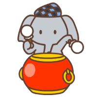 大象 敲鼓 帽子 鼓槌