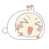 卡通 大笑 红脸蛋 张大嘴