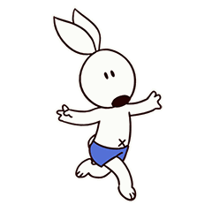 小兔兔 狂奔 可爱 嘚瑟