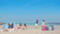 夏日 女团 活力 大海 挥手